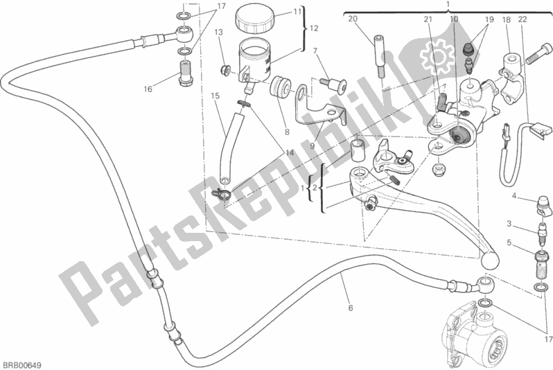 Todas as partes de Controle De Embreagem do Ducati Monster 1200 R 2019